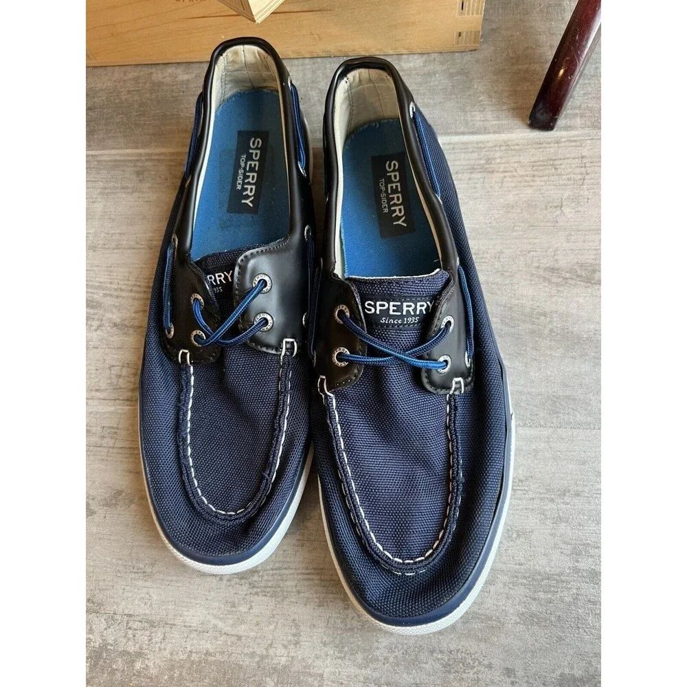 Sperry Top-Sider Men's Size 13 M Bahama 2-Eye Navy Blue Boat Shoes STS13135